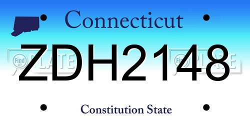 ZDH2148 Connecticut License Plate