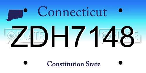 ZDH7148 Connecticut License Plate