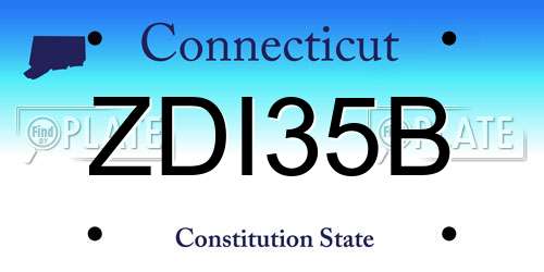 ZDI35B Connecticut License Plate