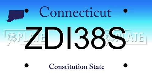 ZDI38S Connecticut License Plate