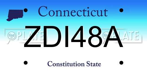 ZDI48A Connecticut License Plate