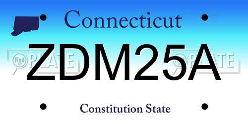 ZDM25A Connecticut License Plate
