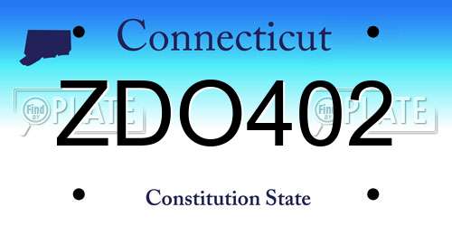 ZDO402 Connecticut License Plate