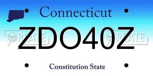 ZDO40Z Connecticut License Plate
