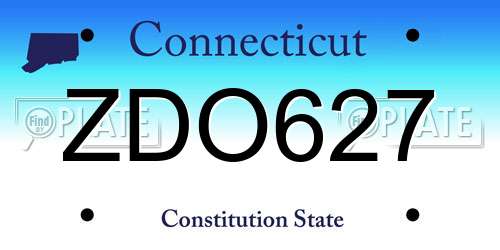 ZDO627 Connecticut License Plate