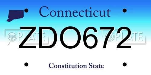 ZDO672 Connecticut License Plate
