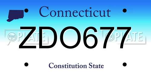 ZDO677 Connecticut License Plate