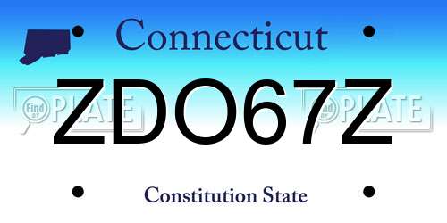 ZDO67Z Connecticut License Plate