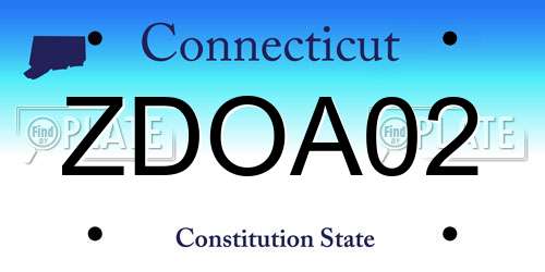 ZDOA02 Connecticut License Plate