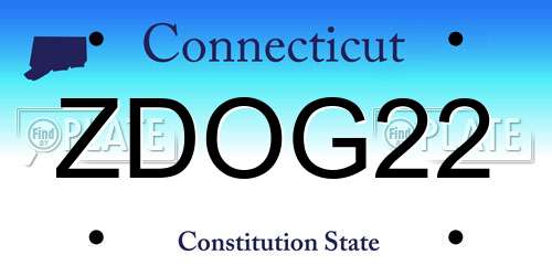 ZDOG22 Connecticut License Plate