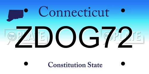 ZDOG72 Connecticut License Plate