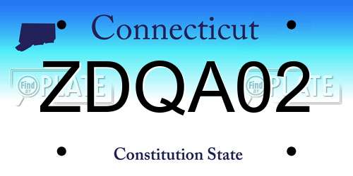 ZDQA02 Connecticut License Plate