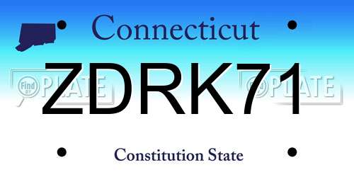 ZDRK71 Connecticut License Plate