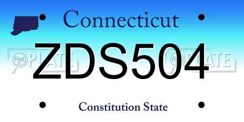 ZDS504 Connecticut License Plate