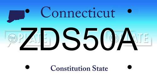 ZDS50A Connecticut License Plate
