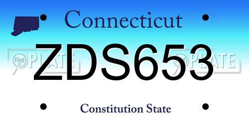 ZDS653 Connecticut License Plate
