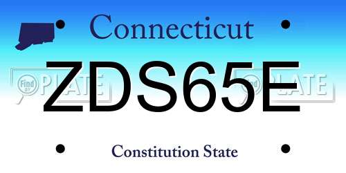 ZDS65E Connecticut License Plate