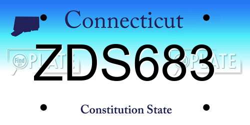 ZDS683 Connecticut License Plate