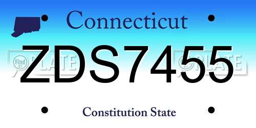 ZDS7455 Connecticut License Plate