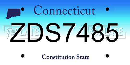 ZDS7485 Connecticut License Plate