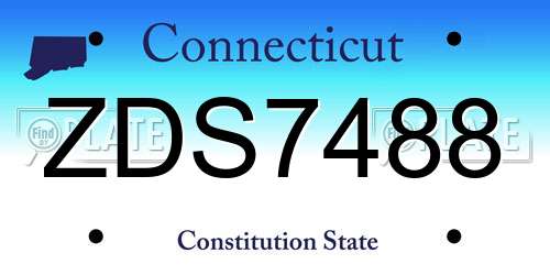 ZDS7488 Connecticut License Plate