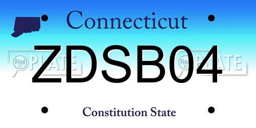 ZDSB04 Connecticut License Plate