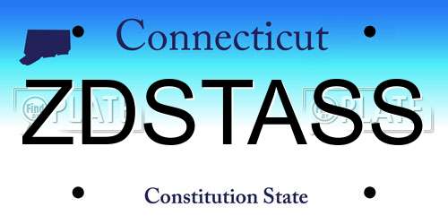 ZDSTASS Connecticut License Plate