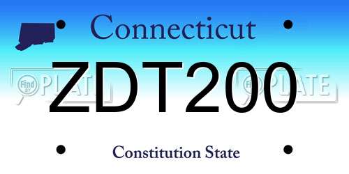 ZDT200 Connecticut License Plate
