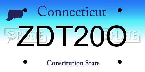 ZDT20O Connecticut License Plate