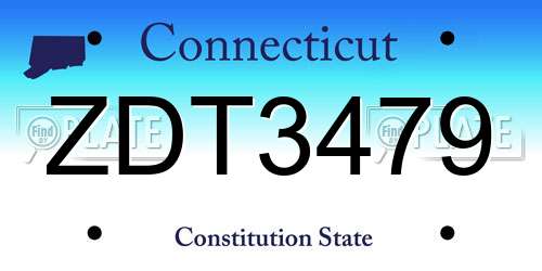 ZDT3479 Connecticut License Plate