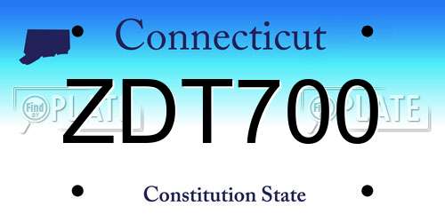 ZDT700 Connecticut License Plate