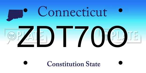 ZDT70O Connecticut License Plate