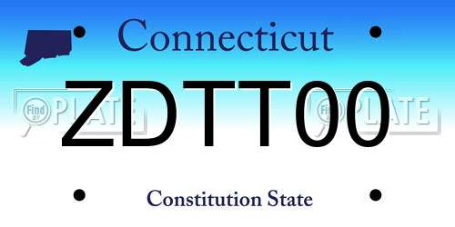 ZDTT00 Connecticut License Plate