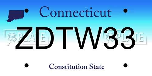 ZDTW33 Connecticut License Plate