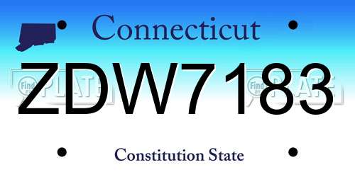 ZDW7183 Connecticut License Plate