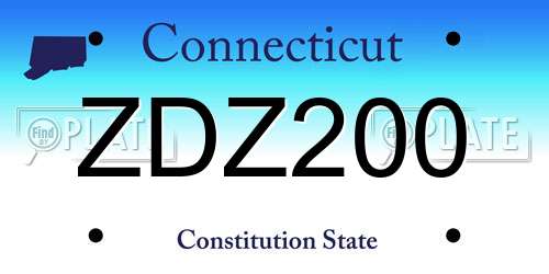 ZDZ200 Connecticut License Plate