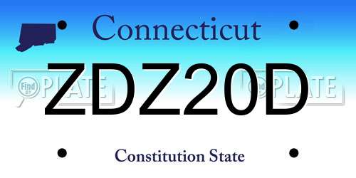 ZDZ20D Connecticut License Plate