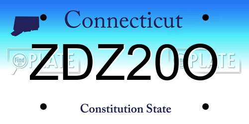 ZDZ20O Connecticut License Plate