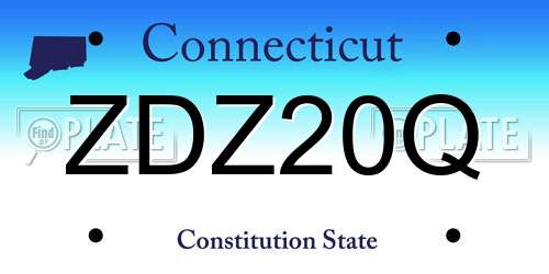 ZDZ20Q Connecticut License Plate