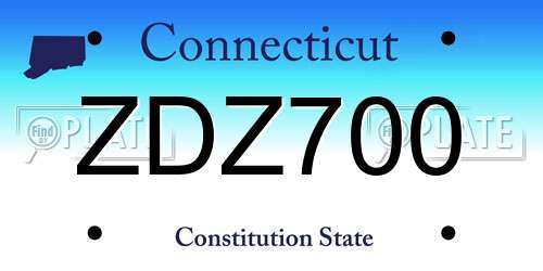 ZDZ700 Connecticut License Plate