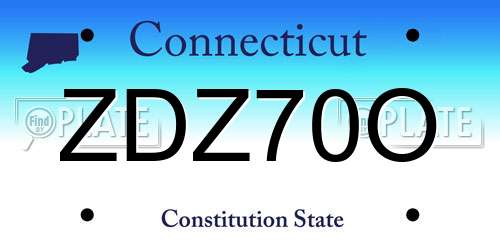ZDZ70O Connecticut License Plate