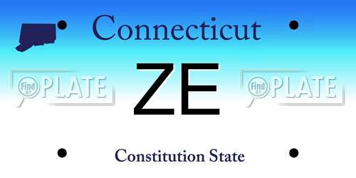 ZE Connecticut License Plate