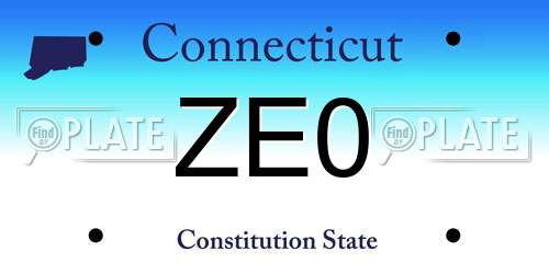 ZE0 Connecticut License Plate