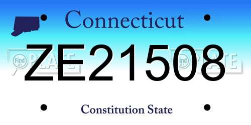 ZE21508 Connecticut License Plate