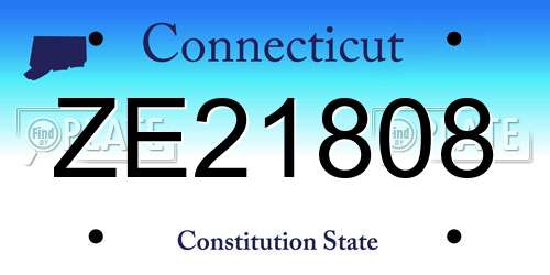 ZE21808 Connecticut License Plate