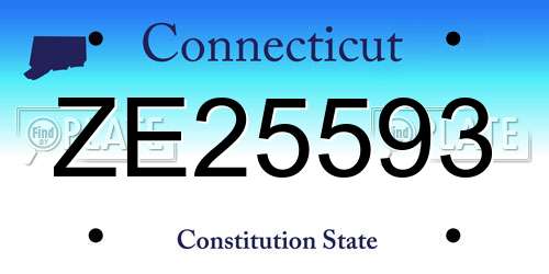 ZE25593 Connecticut License Plate