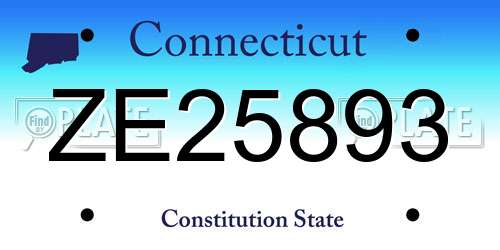 ZE25893 Connecticut License Plate