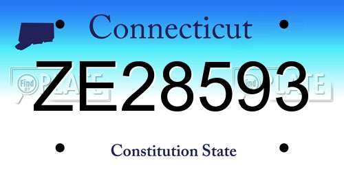 ZE28593 Connecticut License Plate