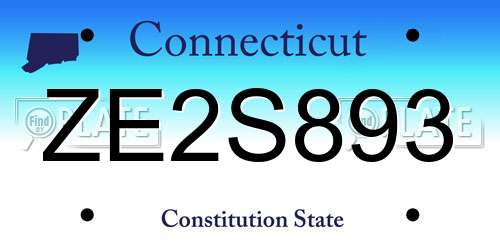 ZE2S893 Connecticut License Plate