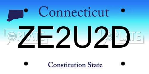 ZE2U2D Connecticut License Plate